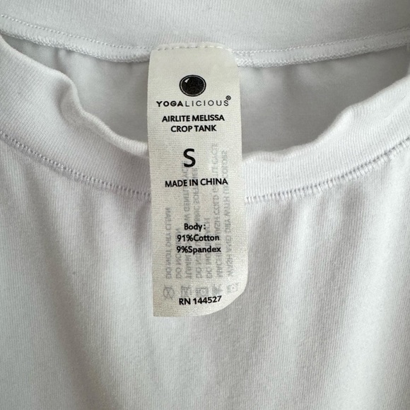 New Yogalicious White Airlite Melissa Cropped Muscle Tank Top Athleisure Small - Picture 4 of 4